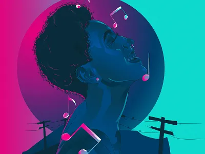 Music adobe aftereffects design gif good happy illustration illustration art illustration digital poster poster design retro