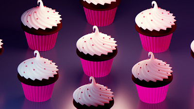 Cupcake 3d blender cupcake frosting