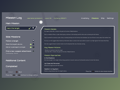 Video Games - Sci-Fi Mission Menu console flat game menu game ui games menu design retro sci fi ui ux video game video games