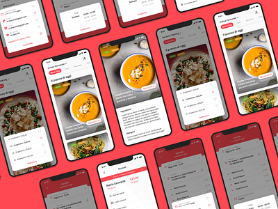 BentoBus - UI System app clean delivery app design food app italy red ui ux