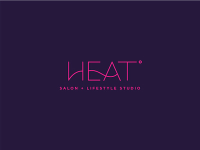 HEAT˚ degree heat hot lifestyle logo neon pink purple salon salons studio vibrant