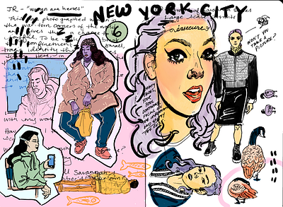 New York City collage collageart design fashion illustration sketchbook