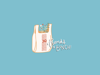 Thanks a bunch! design doodle illustration lettering pun sticker design thankyou