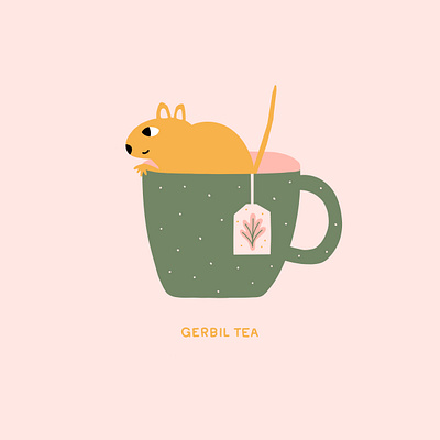 Gerbil Tea gerbil hand drawn illustration procreate tea