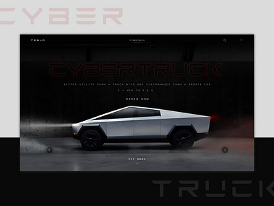 TESLA CYBERTRUCK - Landing page clean concept creative cybertruck design fullscreen interface kit landing minimal tesla typography ui uiux ux web website