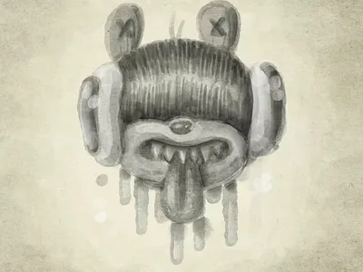 Watercolor Noodle Bear cartoon character cartoon illustration illustration painting procreate watercolor watercolor illustration