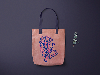 Lettering Eco Bag bag blue calligraphy design eco eco bag graphic hand lettering lettering packaging pink posca shopping type typography