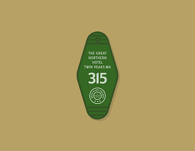 "Slept pretty well. Non-smoking room." badge badge design badgedesign branding design flat icon illustration key keychain lettering logo the great northern twin peaks type typography vector