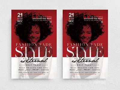 Style is Eternal Flyer Template boutique chic fashion glamour marketing new collection night club party promo promotion