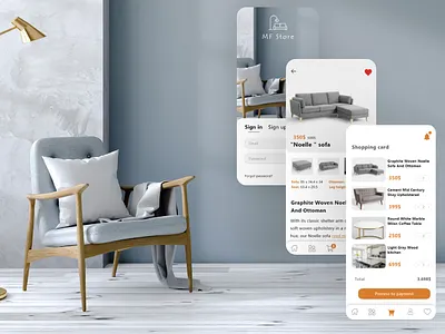 Furniture store mobile application | UI design app art design icon lettering logo minimal typography ui ux