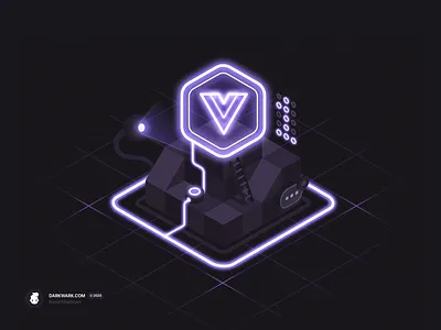 Powered by Vue.js (Isometric Illustration) illustration isometric madeinaffinity vector vue.js