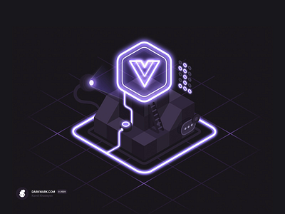 Powered by Vue.js (Isometric Illustration) illustration isometric madeinaffinity vector vue.js