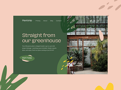 Plantship concept design green hellohello illustration interface landing minimal organic plant plantship ui ux web website