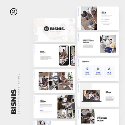 Bisnis - Corporate Business Presentation Template about break business clean creative google slides keynote laptop layout mockup phone pitchdeck power point presentation simple simplicity slides team template white