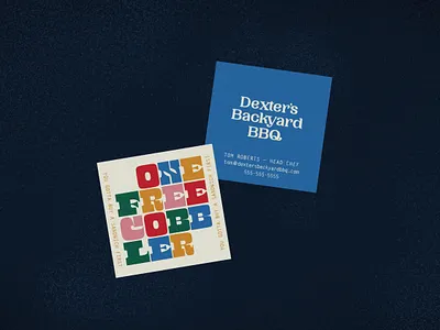 Business Cards for Dexter's Backyard BBQ bar b que barbecue bbq branding logo logotype puertorico typography vieques