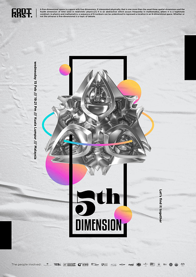 FIFTH DIMENSION /// CONTRAST POSTER - Zoom abstract aesthetic art direction design illustrator minimal poster art poster design vector