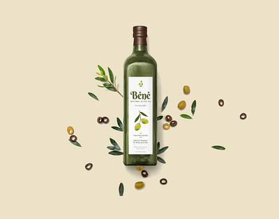 Bene Natural Olive Oil art brand brand identity branding business design icon lettering minimal typography ui vector web