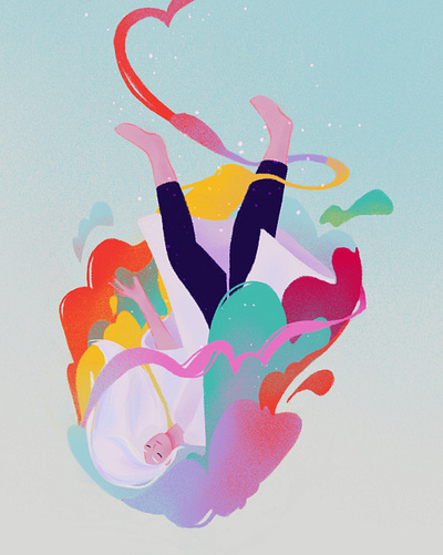 ~welcome to my rise and fall~ part 2/2 character colorful falling floating health illustration rainbow sketch