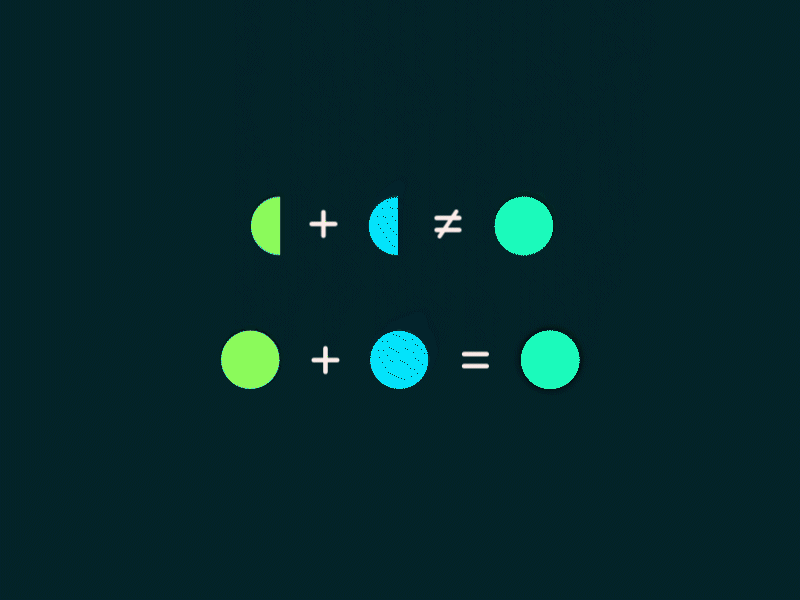 Two halves don't make a whole. Two wholes make a whole. aftereffects design motiongraphics motiongraphics design