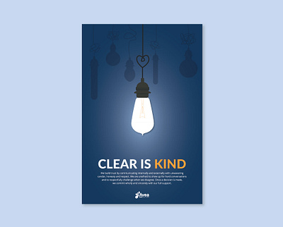 Values Poster - Clear is Kind clear design illustration kind light light bulb oregon portland poster poster design vector