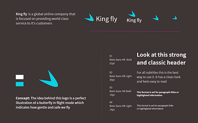 king fly logo branding design icon logo typography