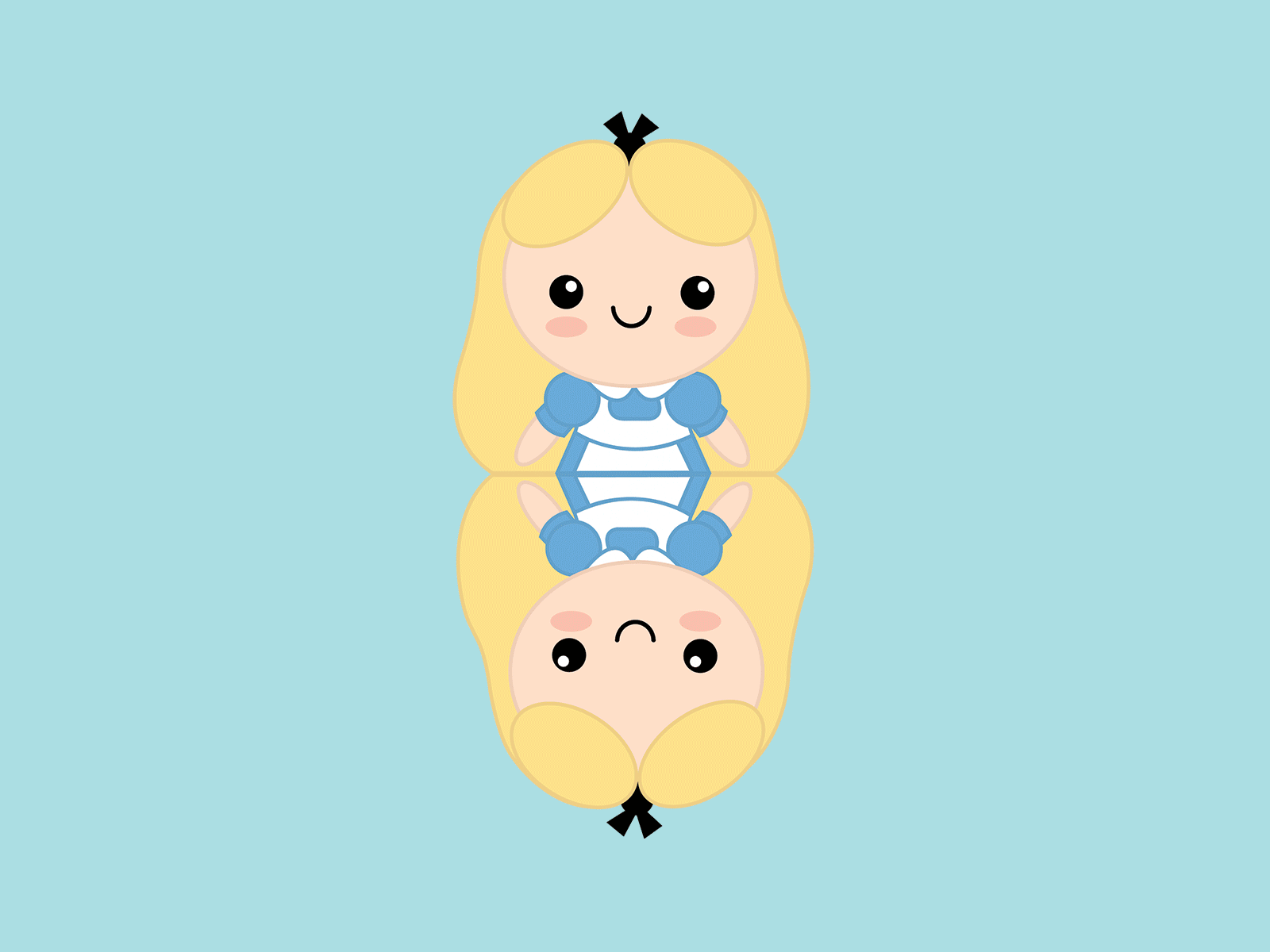 Alice in wonderland animation flat illustration vector