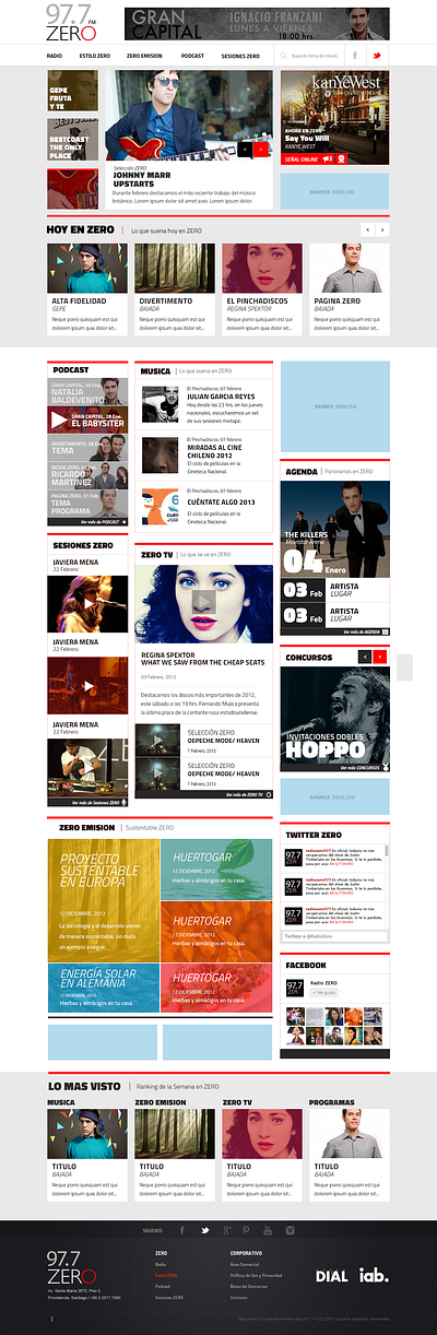 Radio Zero, Chile — 2013 radio ui ux website