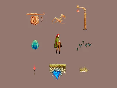 Unannounced video game for university - WIP argentina art direction assets digital art fantasy game art illustration photoshop plataform unity university videogame