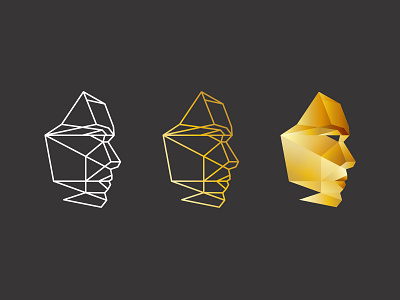 Face diamond face gem geometry head logo logomark