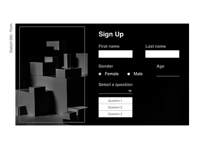 DailyUI - 082 Form daily 100 challenge dailyui dailyui082 dailyui82 dailyuichallenge form webdesign