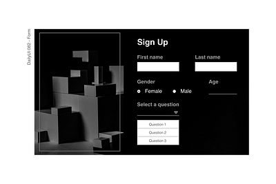 DailyUI - 082 Form daily 100 challenge dailyui dailyui082 dailyui82 dailyuichallenge form webdesign