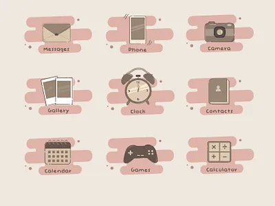 Icons app design icon illustration pastel pastel color