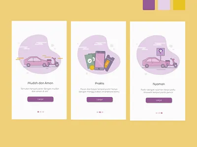 parkir app design icon illustration logo pastel pastel color ui ux
