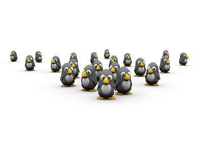 Maybe It's Over To The Left 3d birdie cartoon cuddly cute digital art digital illustration fun funny illustration minimal penguin penguins playful simple