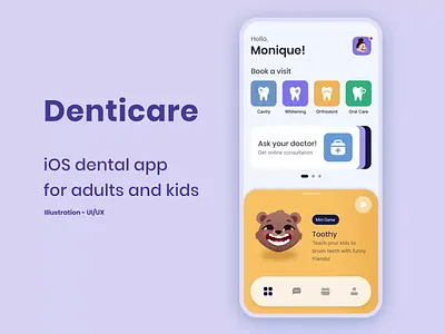 UI/UX for Denticare App android app animation app app for kids application branding dental app design graphic design healthcare healthcare app interface iphone app medical application mobile design motion graphics ui uiux user experience ux