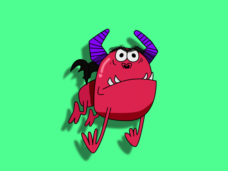 MONSTER cartoon character drawing gif illustration loop animation loop life sanam jokar