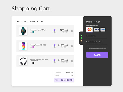 Shopping Cart / DailyUI challenge #58 adobe adobexd appdesign application design designer shopping shopping cart typography ui design uxdesign