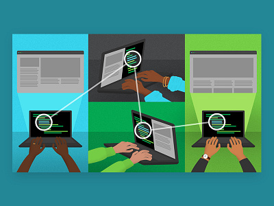 Code Components code computers illustration people tech vector