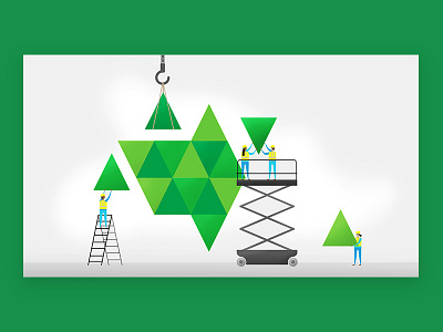 Ppl doin' stuff blog circleci construction editorial illustration surreal tiny people vector