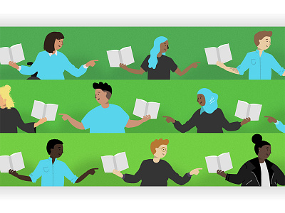 Book Club! book book club diversity illustration inclusion vector