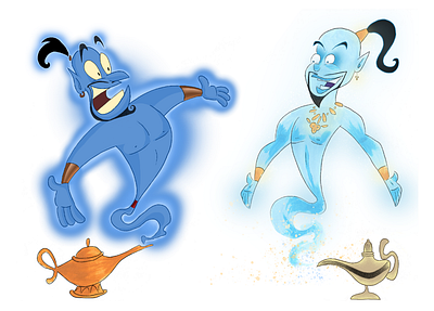 A Friend Like Me aggrabah aladdin animated animation blue cartoon disney genie gold lamp magic renaissance robin smith will williams