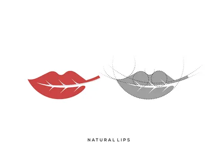 Natural lips logo inspiration lips leaf