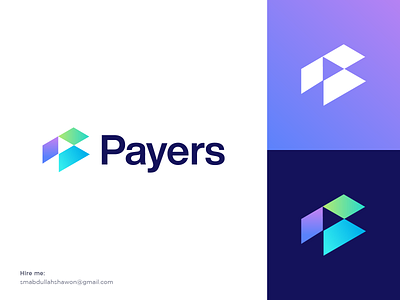 Payers Logo Design brand branding brandmark clean design gradient identity letter logo logo design logo designer logo mark logodesign logos logotype mark monogram p logo symbol thefalcon