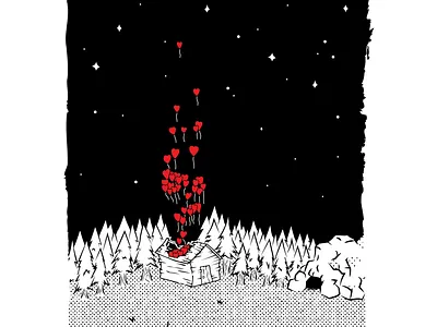 Love Floats Away adobe graphic design halftone illustration