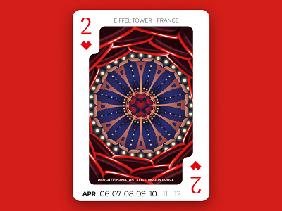 Deck of Wonder Series - #9 art design digital eiffel tower france graphic illustration love moulin rouge paris romance