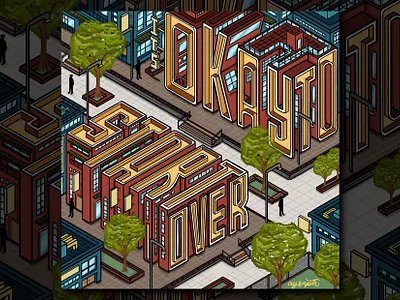 "Start Over" Hand Lettering digital art digital lettering hand lettering illustration illustrator art isometric isometric art isometric design isometric illustration lettering pixel art pixel artist typography