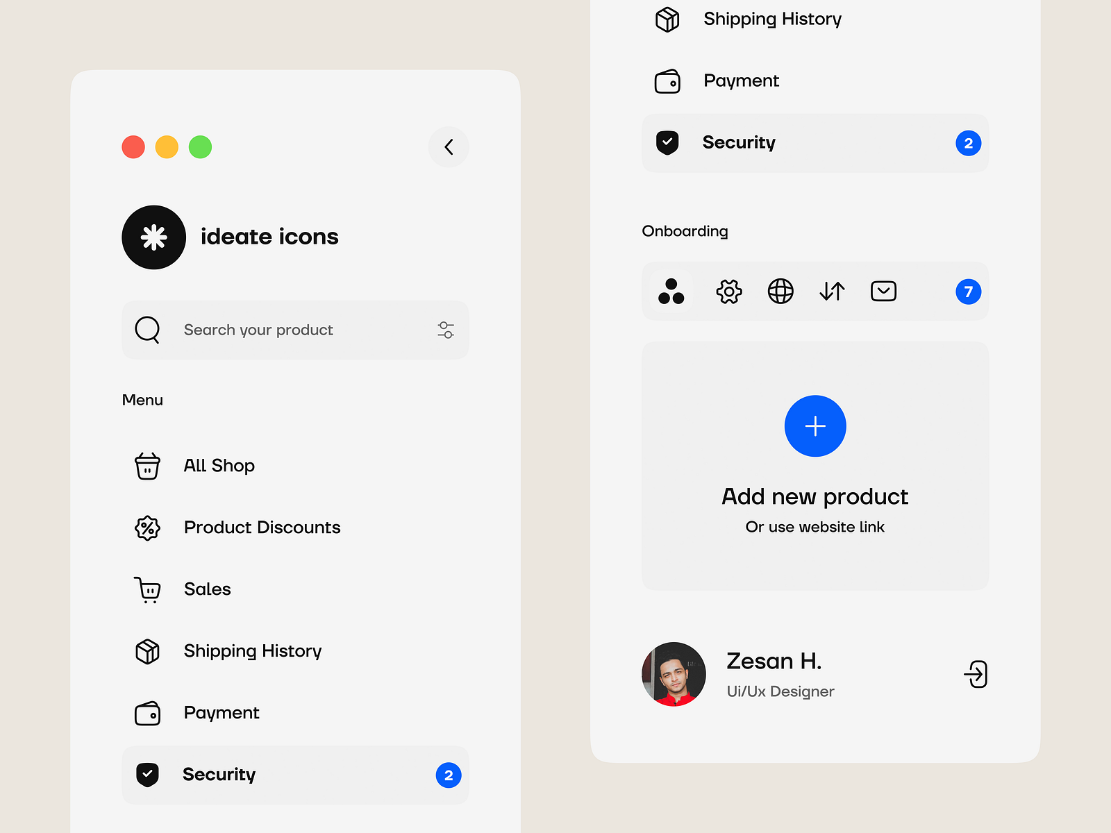 Sidebar Navigation by Zesan h. on Dribbble