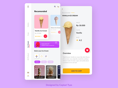 S'Cream App app application branding clean custom daily ui design designs gelato ice cream cone ice pop icecream icon illustration mobile topping ui uidesign uiux vector