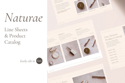 Naturae Wholesale Catalog beauty beauty brand canva canva template feminine indesign template line sheet template minimal minimalist modern natural wholesale wholesale catalog wholesale template