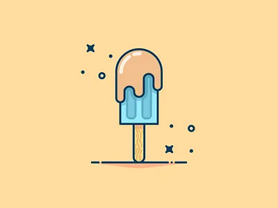 Ice cream with chocolate Background flat ice icon illustration logo sticker vector yellow